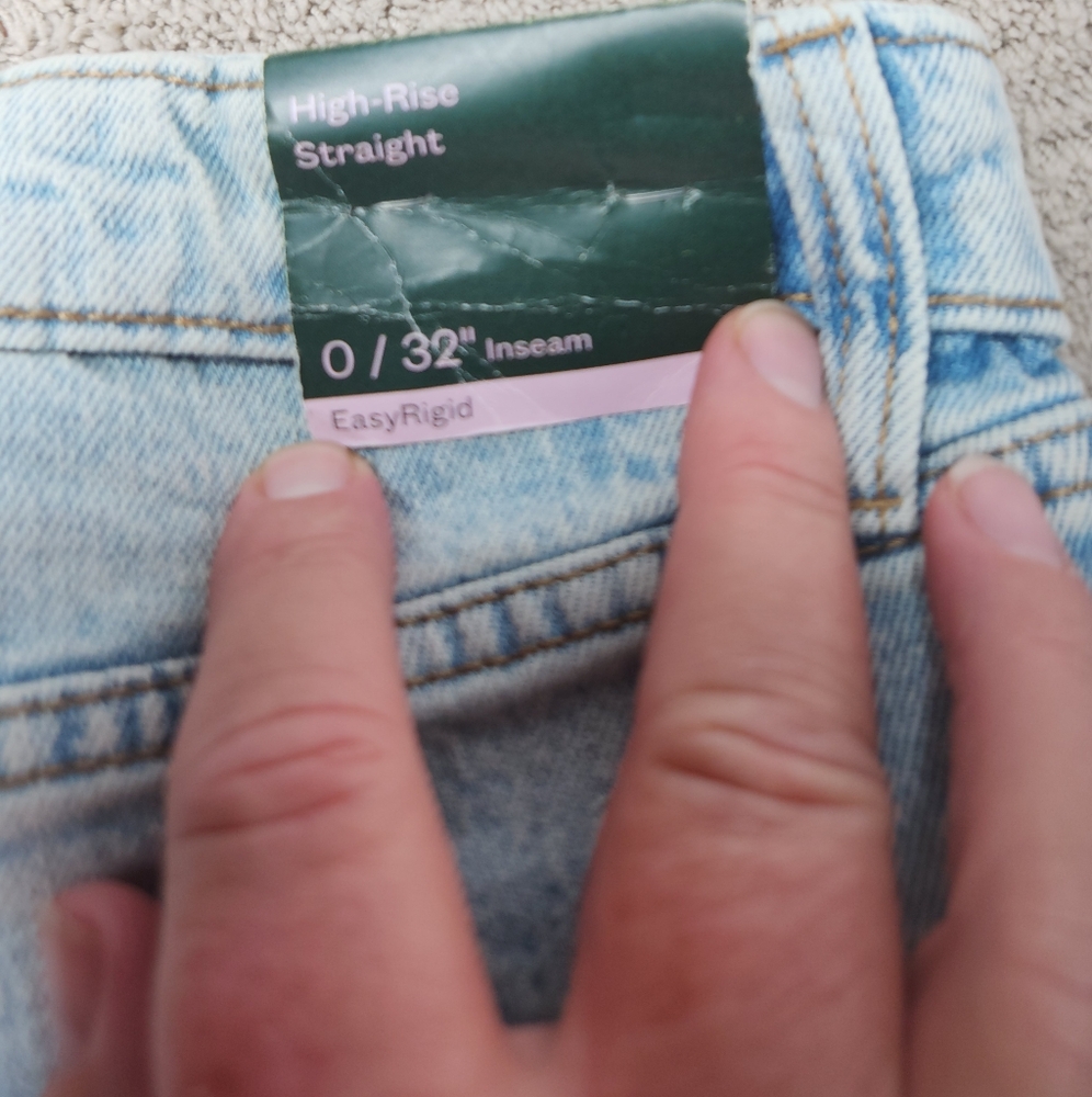 Women's High-Rise Foldover Straight Jeans - Wild Fable Size 0/32" - Picture 5 of 16